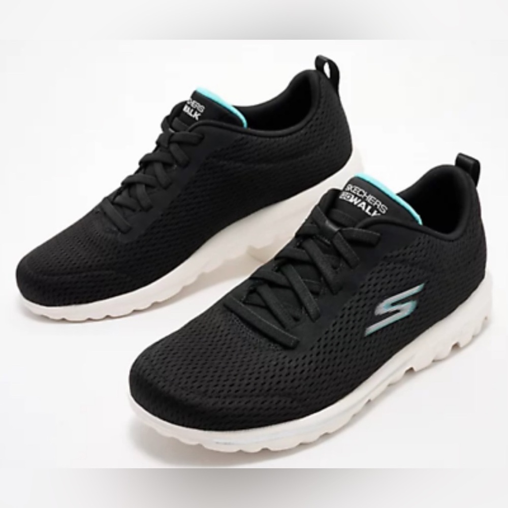 Skechers GOwalk Travel Washable Mesh High Traction Bungee Sneakers Black 8.5